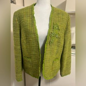 Elegant Green Women's Jacket Vintage Nancy Bolen Medium